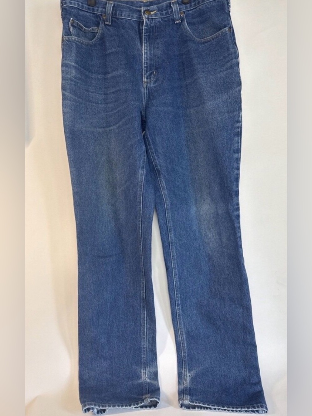 Carhartt B160 DST Jeans Mens 36x36 Blue Relaxed Fit Straight Leg Workwear Denim